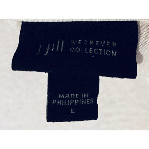 J Jill Wearever Collection Top Womens Large White Back Seam Button Tunic Stretch - Picture 5 of 8